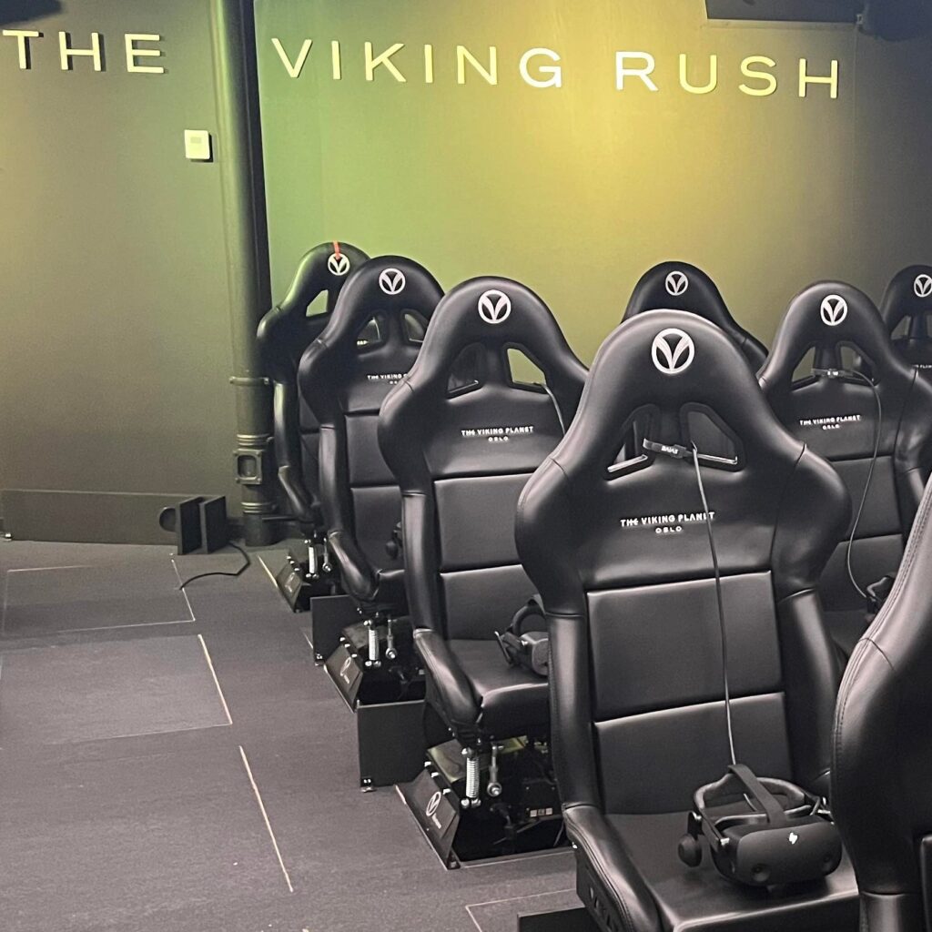 Viking Planet Museum, Oslo, Norway, chairs with virtual reality headsets