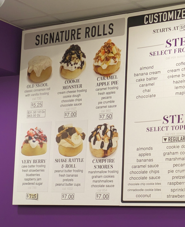 Cinnaholic - Virginia Beach - Loaded Cinnamon rolls sign