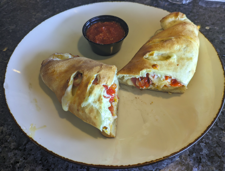 Ynot PIzza Virginia Beach - cut calzone