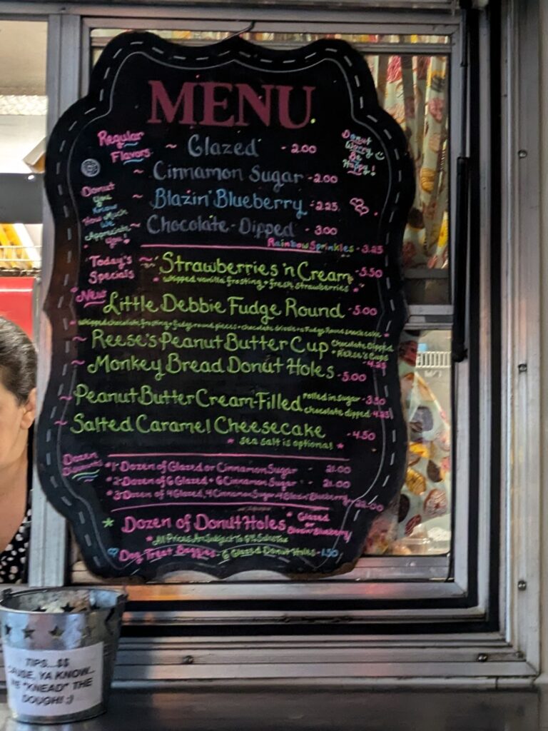 Home Run Donuts - menu